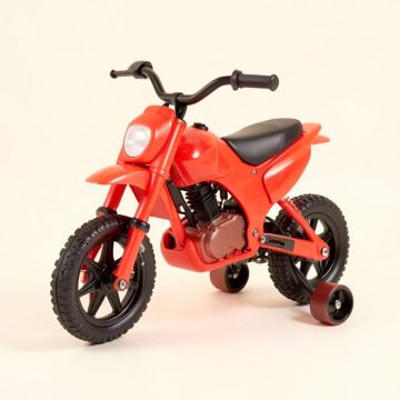 Kids Electric Battery-Powered Ride-On Dirt Bike Toy With Training Wheels (synthetic illustration; no displayed measurements)