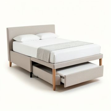 Pompano Platform Bed with Stowed Trundle (synthetic illustration; no displayed measurements)