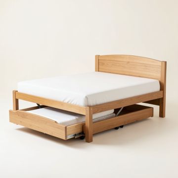 Boling Twin Solid Wood Platform Bed With Trundle By Harriet Bee (synthetic illustration; no displayed measurements)