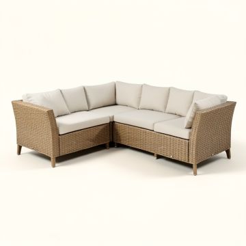 Swannanoa 3 Piece Rattan Sectional Seating Group With Cushions (synthetic illustration; no displayed measurements)