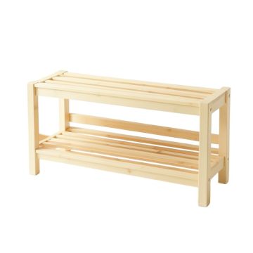 Olive Bend Shoe Storage Bench - Cream