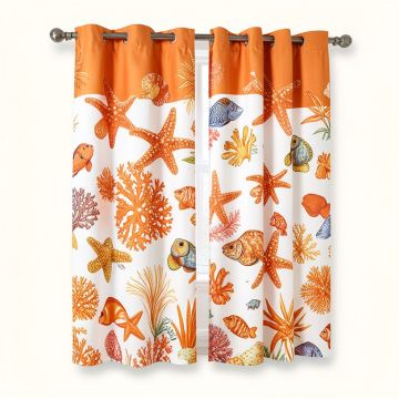 Ambesonne Starfish 2 Panel Curtain Set (synthetic illustration; no displayed measurements)