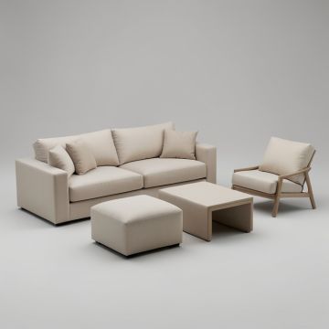 Merlyn Outdoor Sofa and Ottoman Set (synthetic illustration; no displayed measurements)