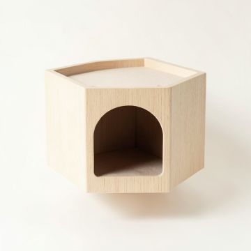 Willow Arc Wall-Mounted Cat Perch - Beige (synthetic illustration; no displayed measurements)
