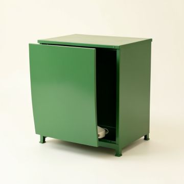 Aspen Arc Freestanding Pull-Out Hamper Cabinet (synthetic illustration; no displayed measurements)
