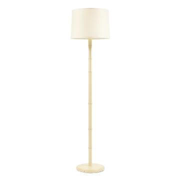 Meadow Bridge Floor Lamp With A Plain Fabric Shade - Cream