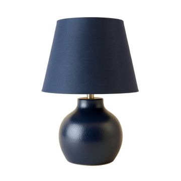 Sage Brook Table Lamp With A Plain Fabric Shade - Navy