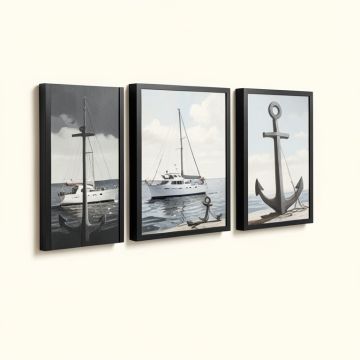 Painting Yachts And Anchors Wall Décor (synthetic illustration; no displayed measurements)