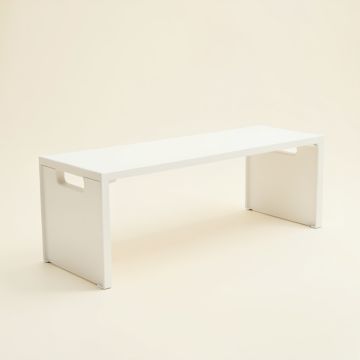 Flint Arc Narrow Outdoor Storage Bench (synthetic illustration; no displayed measurements)