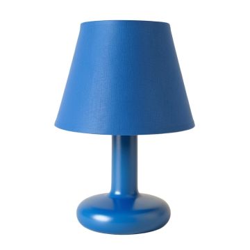 Clay Bluff Table Lamp With A Plain Fabric Shade - Blue