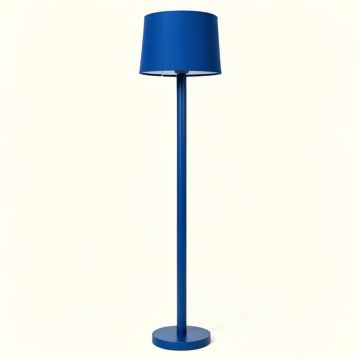 Pine Brook Floor Lamp With A Plain Fabric Shade - Blue (synthetic illustration; no displayed measurements)