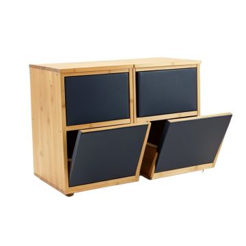 Cove Dale Freestanding Pull-Out Hamper Cabinet - Navy