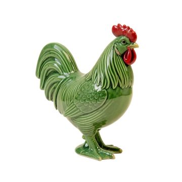 Magnhild Striped Rooster Figurine