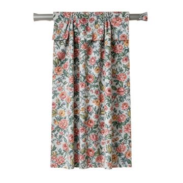Kensington 100 % Cotton Floral Room Darkening Rod Pocket Single Curtain Panel