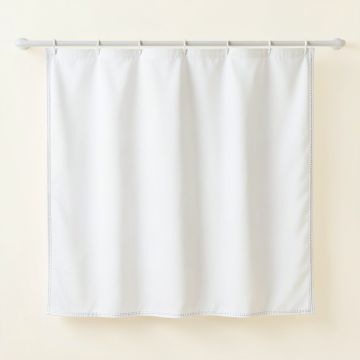 Summit Canyon Shower Curtain Hanging Flat From A Plain Rod - White (synthetic illustration; no displayed measurements)