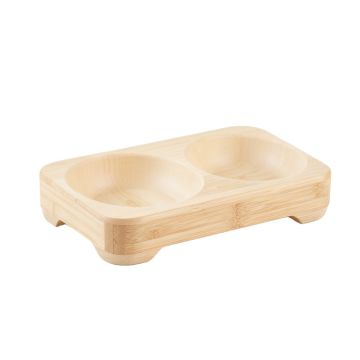 Heath Bluff Pet Feeding Stand With Two Plain Empty Bowls - Ivory