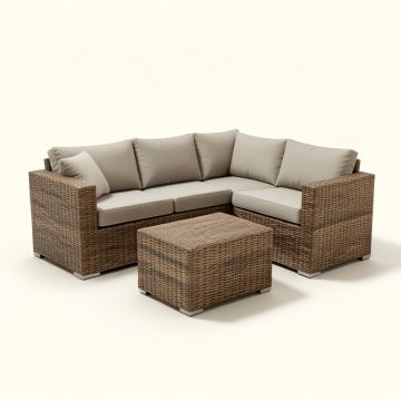 Red Barrel Studio® 4-Piece Outdoor Patio Furniture Set Rattan Wicker Conversation Sofa Set (synthetic illustration; no displayed measurements)