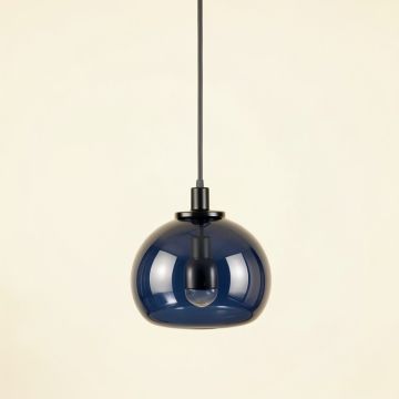 Cliff Crest Pendant Light Suspended From One Plain Cable - Navy (synthetic illustration; no displayed measurements)