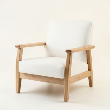 Vale Bridge Upholstered Armchair - White (synthetic illustration; no displayed measurements)