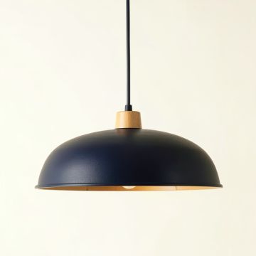 Birch Crest Pendant Light Suspended From One Plain Cable - Navy (synthetic illustration; no displayed measurements)