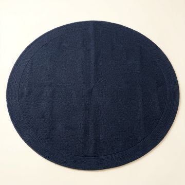 Holly Crest Round Area Rug - Navy (synthetic illustration; no displayed measurements)