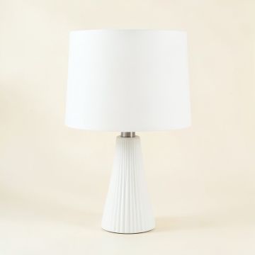 Cedar Canyon Table Lamp With A Plain Fabric Shade - White (synthetic illustration; no displayed measurements)