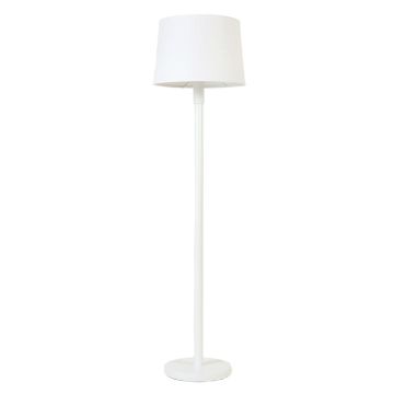 Bay Dell Floor Lamp With A Plain Fabric Shade - White