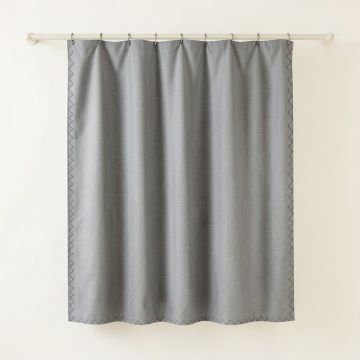 Alder Dell Shower Curtain Hanging Flat From A Plain Rod - Gray (synthetic illustration; no displayed measurements)