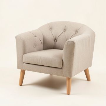 38 '' Wide Tufted Linen Armchair (synthetic illustration; no displayed measurements)