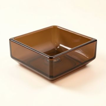 Russet Brown Tempered Glass Rectangular Vessel Bathroom Sink (synthetic illustration; no displayed measurements)