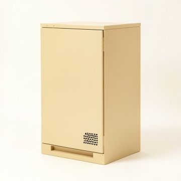 Enclosed Mobile Av Cabinet In Putty (synthetic illustration; no displayed measurements)