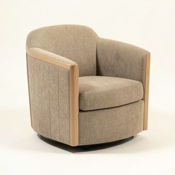 Anstett 30.5 '' Wide Polyester Swivel Barrel Chair (synthetic illustration; no displayed measurements)