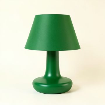 Vale Crest Table Lamp With A Plain Fabric Shade - Green (synthetic illustration; no displayed measurements)