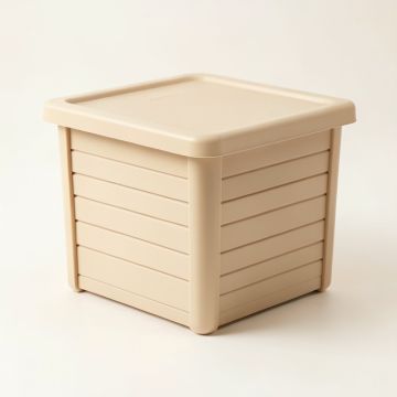 Oak Branch Closed Outdoor Storage Box - Beige (synthetic illustration; no displayed measurements)