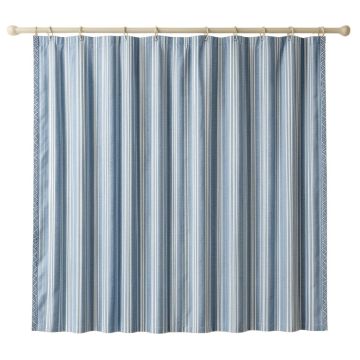 Vale Dale Shower Curtain Hanging Flat From A Plain Rod - Blue