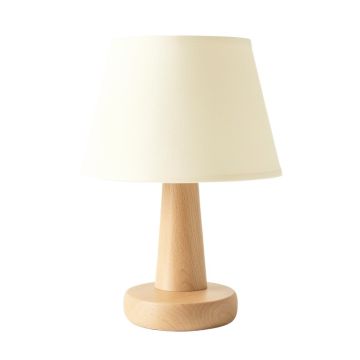 Ash Bridge Table Lamp With A Plain Fabric Shade - Cream