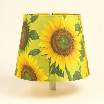Sunflower Collection 7 '' H X 10 '' W Fabric Empire Lamp Shade ( Uno ) In Yellow/Green (synthetic illustration; no displayed measurements)