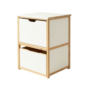 Cliff Crest Freestanding Pull-Out Hamper Cabinet - White