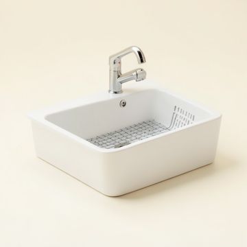 30 '' W X 20 '' L Farmhouse Kitchen Sink With Sink Grid And Basket Strainer (synthetic illustration; no displayed measurements)