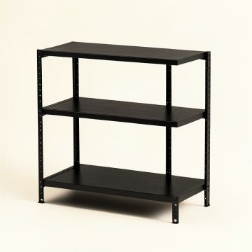 Rowan Edge Desktop Shelving Unit - Black (synthetic illustration; no displayed measurements)