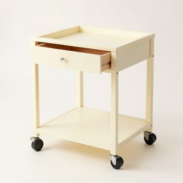 Rowan Crossing Empty Rolling Workshop Cart - Cream (synthetic illustration; no displayed measurements)