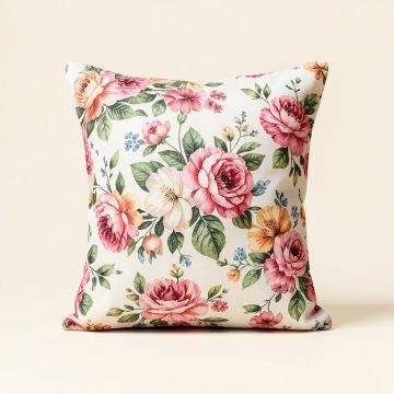 Floral Throw Pillow (synthetic illustration; no displayed measurements)
