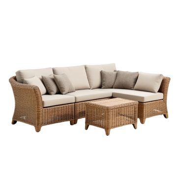 4 Piece Rattan Sofa Seating Group With Cushions