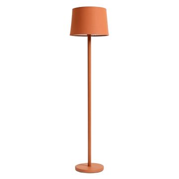 Briar Bluff Floor Lamp With A Plain Fabric Shade - Terracotta