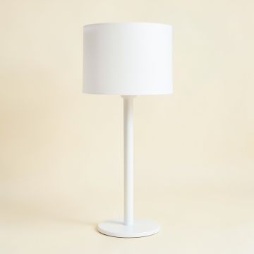 Wren Canyon Floor Lamp With A Plain Fabric Shade - White (synthetic illustration; no displayed measurements)