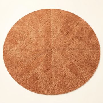 Vale Crest Round Area Rug - Terracotta (synthetic illustration; no displayed measurements)