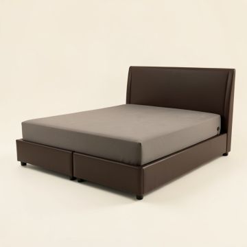 Twin Size Platform Bed With Adjustable Trundle , Espresso (synthetic illustration; no displayed measurements)