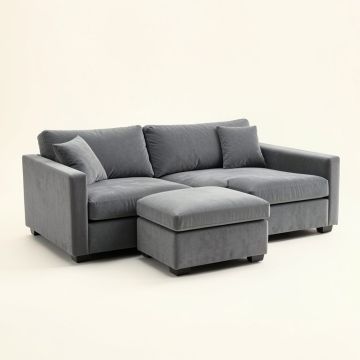 Allisa Right Facing Sectional Sofa . Grey . (synthetic illustration; no displayed measurements)