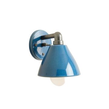 Field Crest Wall Sconce Mounted On A Plain Wall - Blue