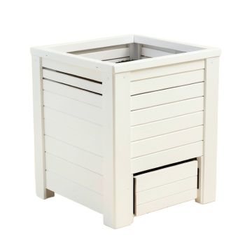 Lake Bluff Closed Garden Compost Bin - White